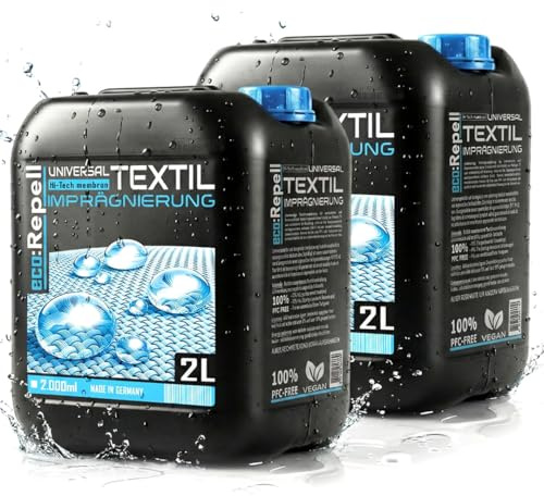eco:Repell 2x2L Universal Textil imprägnierung - Imprägnierspray für alle arten von Textilien wie Markise Polster Möbel Sofa Cabrio Verdeck Autopolster Zelt PFC-Frei