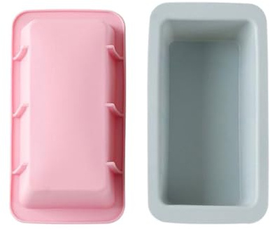 EXAOMBLE Molde Rectangular de Silicona Molde para Tostadas y Pasteles para Hornear 2piezas, Fácil de Limpiar, Multiuso Adecuado para DIY y Repostería
