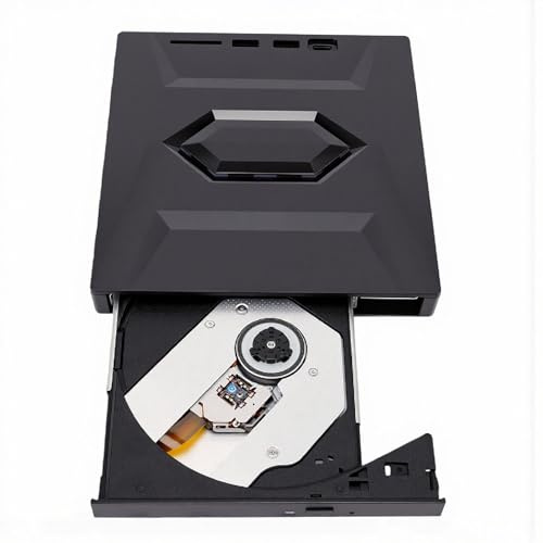 YUEHISY Extern Blu-ray-enhet, Ultratunn Bärbar Blu-ray-spelare & CD/DVD-brännare – USB 3.0 & Type-C-läsare, Plug & Play