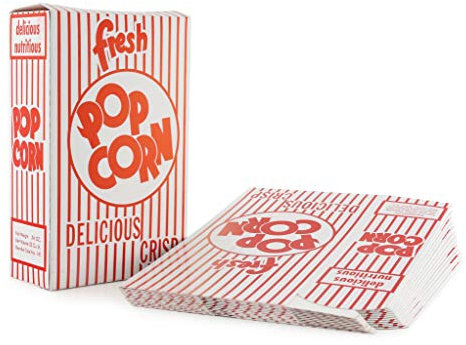 Snappy 1-E Small Popcorn Boxes with Close Top, Red and White Cardboard, 3/4 oz, 500 Count, Concessions
