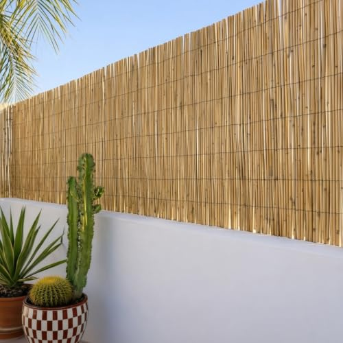 CATRAL Cañizo Bambu Pelado Reedcane Natural Bambú Exterior 2X5 M | Cañizo De Bambú Pelado Ideal Para Cerramientos Exteriores Con Nivel De Ocultación Medio, P, Cerramiento Natural De Alta