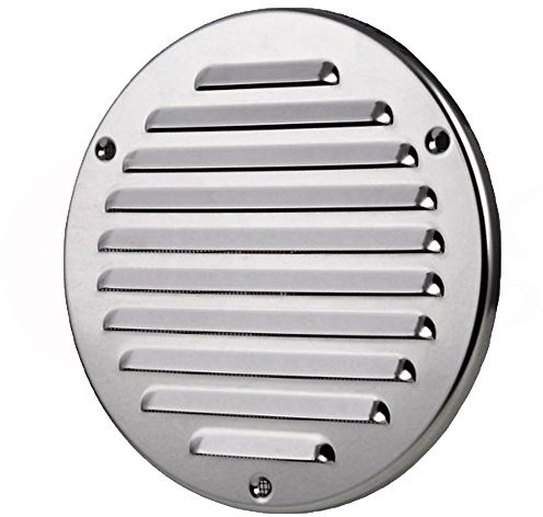 Lamellen Lüftungsgitter edelstahl poliert Ø 125 mm Ø 155 mm Wetterschutz Ablu...