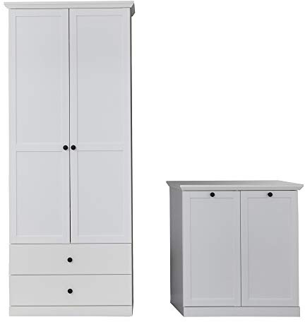 trendteam smart living - 2-teilige Garderobenkombination Garderobenmöbel - Garderobe - Baxter - Aufbaumaß (BxHxT) 177 x 196 x 41 cm - Farbe Weiß - 186091501