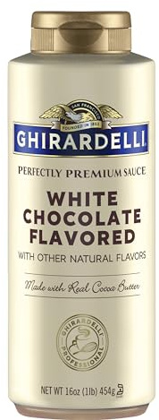 Ghirardelli Botella exprimible de salsa con sabor a chocolate blanco, salsa con sabor a chocolate blanco, 16 onzas