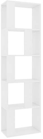 vidaXL Bibliothèque/Séparateur de Pièce, Meuble de Rangement, Étagère à Livres Salon Salle de Séjour Chambre Intérieur, Moderne, Blanc Bois d’Ingénierie