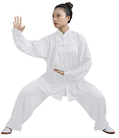 BBLAC 2KEY Artes Marciales Ropa | Unisex Uniforme para Tai Chi y Kung Fu | Tradicional Chino Ropa Está Hecho Leche Seda | Traje Ligero para Meditación y Qigong (B, M)