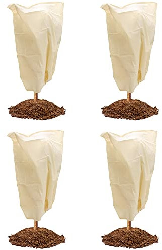 QWORK® Cappuccio Protezione Piante , Copri Piante Inverno , Riutilizzabile Teli per piante inverno , Protezione Invernale Piante , 100 x 80CM , 4 Pezzi