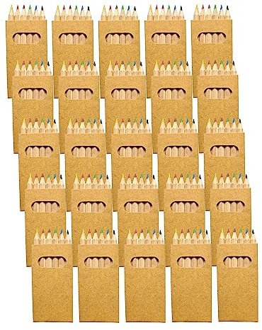 Set di 10 scatoline con 6 matite colorate ciascuna, Piccolo regalo per i bambini contro la noia, Regalino di compleanno, Festa per bambini, Set di matite colorate