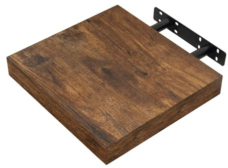 WOLTU Floating Shelf, 25cm Rustic Brown Wall Shelf for Bedroom, Office | MDF Wooden Shelving Board, Hanging Modern Showcase & Organiser for Living Room, Kitchen, Bathroom, Hallway