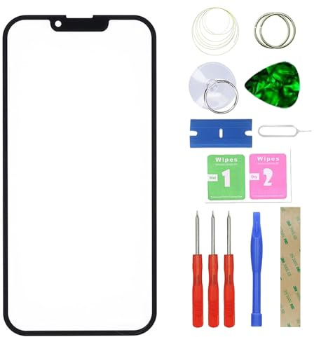 MovTEK Ecran Tactile Vitre Avant +OCA Compatible avec iPhone 13/13 Pro avec Remplacement Kit (Pas de Tactile et LCD) -6.1