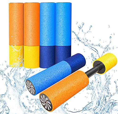 LISOPO 6er Set Wasserpistole Wasserspritze aus Schaumstoff mit stabilen Innenleben Spritzpistole für Kinder als Mitgebsel 15CM