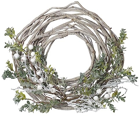 B4E White Berry and Twine Wreath | Seasonal Wreath, Home Decor | Holiday Decorations