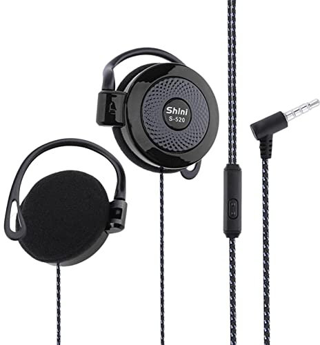 Auriculares de clip con cable – Auriculares estéreo de 3,5 mm para correr, ejercicio, entrenamiento, gimnasio, para la mayoría de teléfonos móviles, dispositivos MP4 Zorq