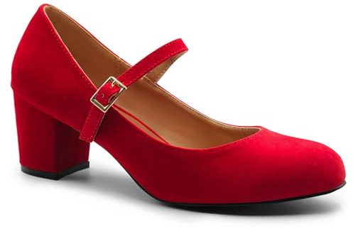 Womens Wide E Fit Extra Wide EE Fit Mary Jane Mid Block Heel Court Shoes Orthopaedic Swollen Feet Comfort Support Hammer Toes Ingrown Toenails Bunions and Blisters Prevention Metatarsalgia Lightweight
