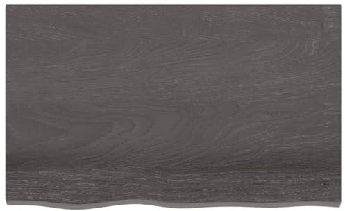 Tidyard Waschtischplatte Badezimmer Waschtisch Waschtischkonsole Platte Holzplatte für Aufsatzbecken Badmöbel Dunkelbraun 80x50x4 cm Massivholz Behandelt