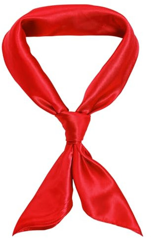 Damen Chiffon Seidentuch Schals Seidenschal Bandana Halstuch Kopftuch Geschenk Frauen Mädchen Halloween Karneval Kostüm Zubehör 60 * 60 cm (Rot, 60 * 60 cm/23.6 * 23.6 in)