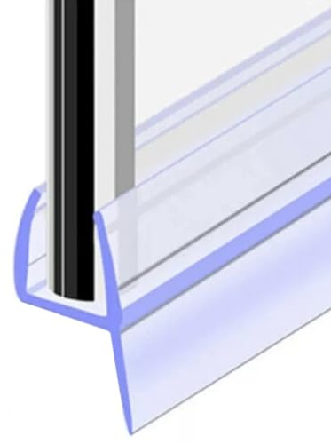 jackfru Shower Seal 200 cm, Seal for 6 mm Glass Door Shower Screen, PVC Replacement Seal for Shower, Water-Repellent Shower Seal or Shower Cubicle Seal (Transparent, 6 mm)