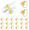 JVHLOV 20PCS Napkin Rings, Metal Napkin Buckles, for Harvest, Thanksgiving, Wedding, Dinner, Party, Banquet, Table Setting Serviette Ring Holder, Dining Table Decoration (Gold, One Size)