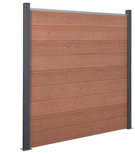 ZEYUAN Zaunelement-Set Braun 180x186 cm WPC, Sichtschutzstreifen, Sichtschutzzaun, Garten Zaunschutz, Balkonzaun, Stabzaun - 3211826