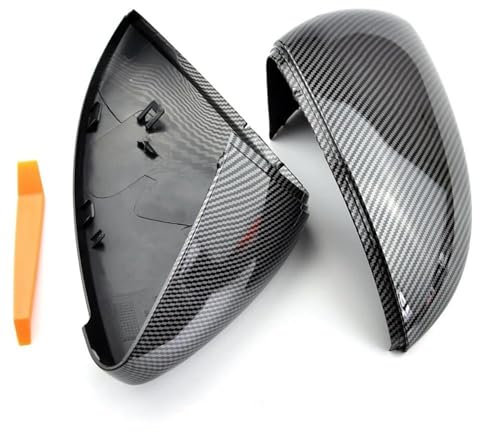 Rückspiegel Abdeckung Für VW Für Golf MK7 Für GTI 7 7R MK 7,5 Carbon Side Rückspiegel Kappe Abdeckung Trim Seite Spiegel Abdeckung Kappen Spiegelkappen(Farbe:Carbon Look)