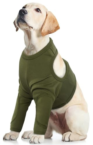 Recovery Sleeve Hund, Ellenbogenbandage Hund Ellbogenschoner für Hunde Chirurgie Erholung Recovery Sleeve Hundebody Nach Op Ellenbogenschutz Für Hunde Kegelhalsband Alternative(Armeegrün, L)