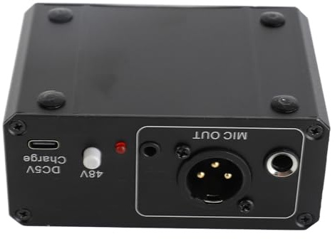 KIMISS PréAmpli Micro à Gain élevé avec Alimentation Fantôme 48 V - Préamplificateur Micro à Sortie XLR - Ampli Microphones Dynamiques et à Condensateur - Faible Bruit, Boîtier
