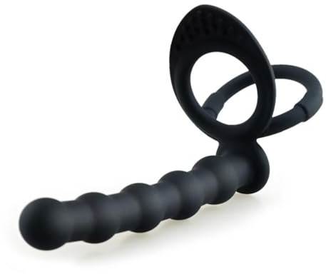 Polaina de pene de doble penetración negra de 13 cm Dildo juguetes sexuales polaina de mujer pene Cuentas anales y culo tapón G punto masajeador para adultos juego 18%