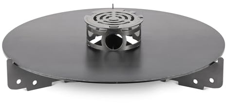 Petromax Grillplatte für Tyropit & Pyron - 6mm Stahl Plancha Grillring | Feuertonne Kochaufsatz aus robustem Stahl - Made in Germany - inklusive Haltekreuz und Einsatz für optimale Hitzeverteilung