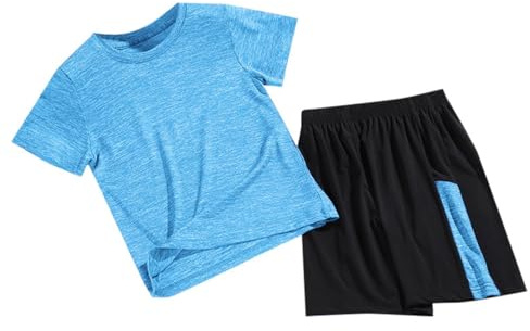 Boys Girls Sports Suit Short Sleeve T Shirt Tops with Shorts Summer Quick Drying Clothing Set Jogging Football Tracksuit Toddler Long