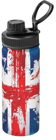 InOmak United Kingdom Union Jack 18 Oz Water Bottle Insulated Stainless Steel Mug Vacuum Tumbler Water Flask