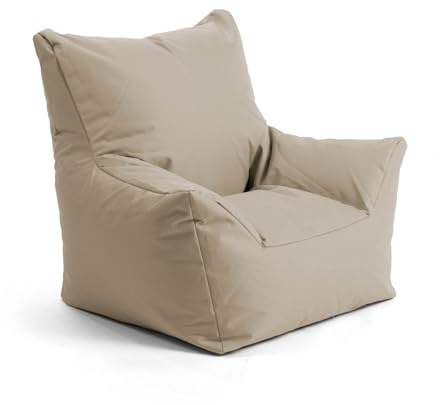 mokebo Kindersessel Outdoor 'Der Gartenzwerg' Made in Germany, Sitzsack für Kinder, Lesesessel für Indoor & Outdoor, Sitzkissen mit Füllung fürs Kinderzimmer, Kindersitzsack, Sessel in Khaki