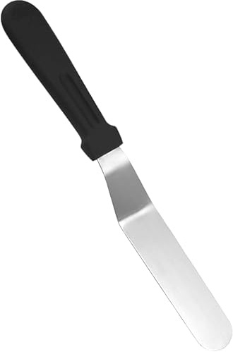 Icing Spatula, 6 inch Black Icing Offset Spatula, Professional Stainless Steel Cake Palette Knives with Stainless Steel Blades,Durable PP Handle for Cake Decorating, Baking, and Icing