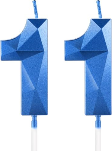 11th Birthday Candles for Cake,Royal Blue Number 11 Candle Decorations Birthday Party,3D Design Birthday Candle for Girls Boys 11th Birthday Theme Anniversary Supplie Decorations
