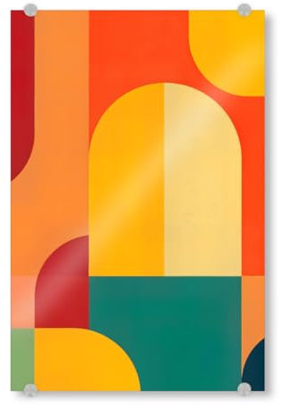 artboxONE Acrylglasbild 60x40 cm Abstrakt Farbbogen Bild hinter Acrylglas - Bild bunt Architektur Bogen
