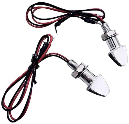 Universal LED Mini Chrom Motorrad Dreieck Blinker Licht 6MM Motorrad Stahl Lampe Blinker für Yamaha Suzuki Cafe Racer