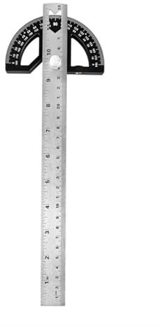 12 Inch Metal Adjustable Protractor / 0-180° Degrees Angle Ruler Gauge Measure Tool for DIY, Builders, Woodworking & Carpentry 30cm Long