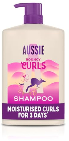 Aussie Bouncy Curls Silicone-Free Shampoo 1L XXL. Gently Cleanses and Moisturises Wavy and Curly Hair. With Jojoba, Coconut & Australian Macadamia Nut Oil. Vegan & Cruelty-Free