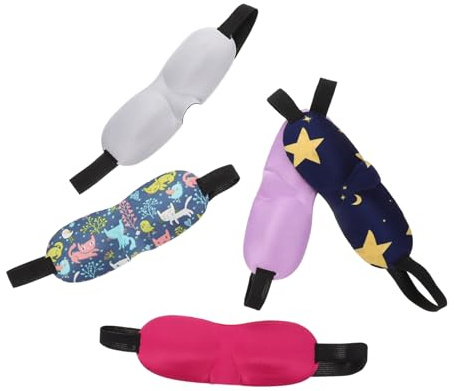 SAFIGLE 5 Piezas Máscara de para Ligero y Transpirable Diseño Contorneado para Bloqueo de Luz para y Descanso Infantil