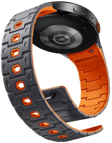 Magnetisk silikonrem kompatibel med Samsung Galaxy Watch 7 6 5 4 FE 40 mm 44 mm, mjuka sportband för Galaxy Watch 6 Classic 43 mm 47 mm/Watch 5 Pro 45 mm/4 klassisk 42 mm 46 mm för män kvinnor