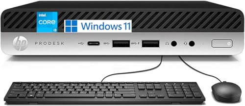 HP ProDesk 600 G3 Mini PC de Escritorio, Intel Core i3-6100, 16 GB de RAM, 512 GB SSD, WiFi, Bluetooth, Teclado EE.UU., Windows 11 Pro (reacondicionado)