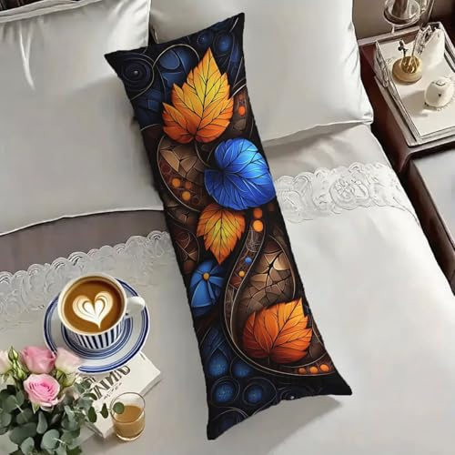 Kissenbezug 40x120 cm Verbrannt Seitenschläferkissen Bezug Marine Seitenschläferkissen, Body Pillow Samt Verbessern Sie Schlafqualität, Doppelseitig Drucken Langes Kissen für Sofa Schlafzimmer O-20 31