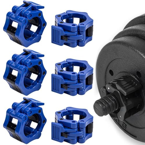 Qanye 6 Stück Hantelverschlüsse 30mm, Hantelverschluss Schnellverriegelung, Langhantel Klemmen Clips, ABS, Sicherung für Hantelstangen, Krafttraining, Gewichtheben, Fitnessstudio Zubehör