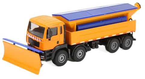 Thonlai Modelo de Barredora de Nieve 1:50, Juguete de Vehículo de Ingeniería de Simulación de Aleación de Zinc con Cubierta Extraíble y Disco Giratorio, para Niños a Partir de 8 Años