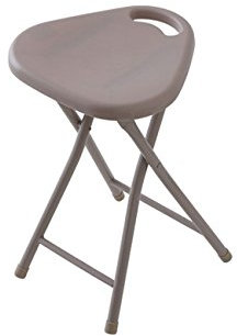 FERIDRAS 868006 Sgabello Pieghevole, Acciaio, Tortora, 31x46.5x31 cm