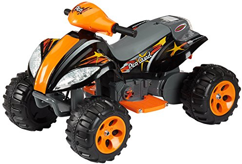 JAMARA 460247 - Ride-on Quad Pico 6V - Kinder Elektroauto, Leistungsstarker Antriebsmotor und Akku für Lange Fahrzeit, Ultra-Gripp Gummiring am Antriebsrad, Gaspedal, Tragegriff, Motorsound am Lenker
