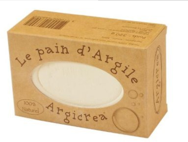 PAIN D'ARGILE BLANCHE(KAOLIN) VISAGE, CORPS ET CHEVEUX ARGICREA 100% NATUREL 320G MADE IN FRANCE