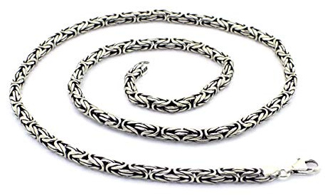 mysilverworld Massive 925 Sterling Silber Herren Königskette Byzantiner Rundkette Halskette, Metall, nicht bekannt