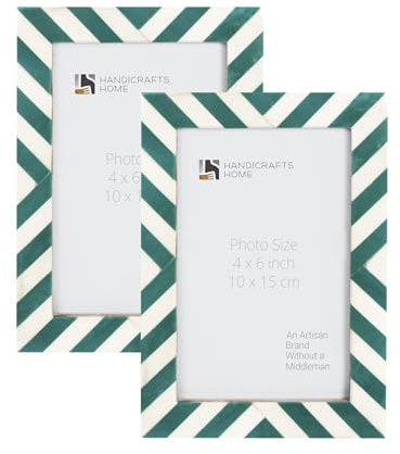 Handicrafts Home Photo Picture Frames 4x6 Candy Cane Mint Set of 2 Wall Art New Years Gift