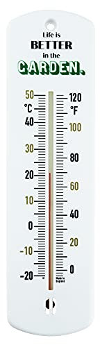 Greenhouse Thermometer - 240 mm Classic Garden Thermometer Gift For Outdoor Use In Garden Greenhouse Shed Allotment Accessories Ideal Gardening Gifts (Life is better in the garden)