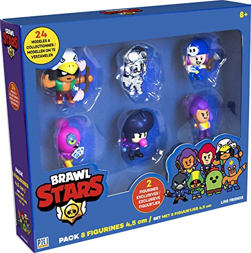 Lansay Brawl Stars – Pack mit 8 Figuren, 4,5 cm – Brawlers Team A